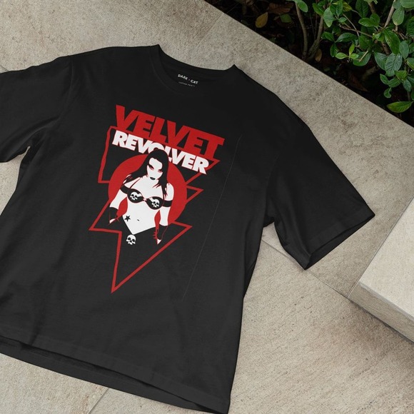 Rock Band T-shirt | Velvet Revolver Band T-Shirt | Classic Red and White Tee - Picture 4 of 10